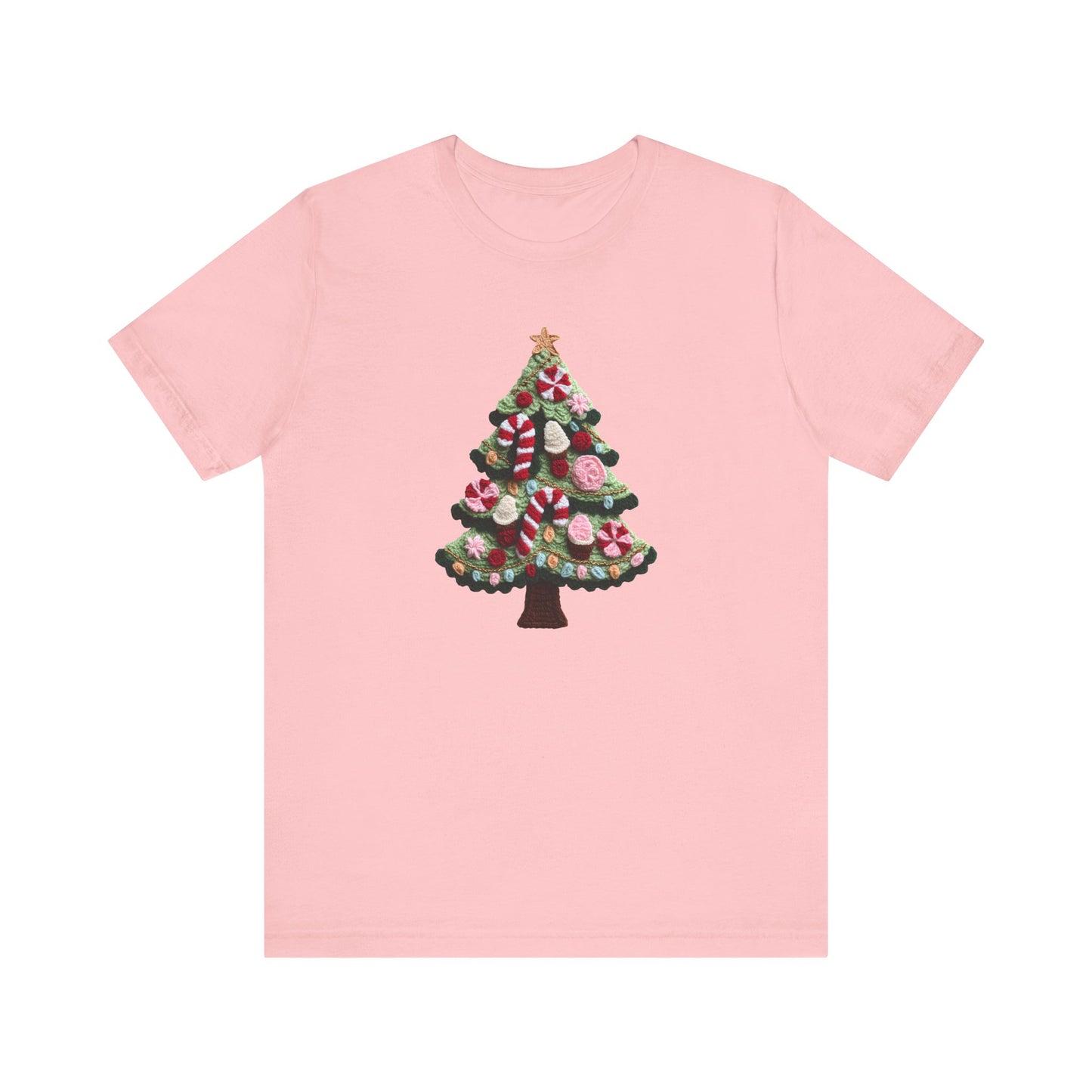 Cute Christmas Tree T-Shirt - Faux Yarn