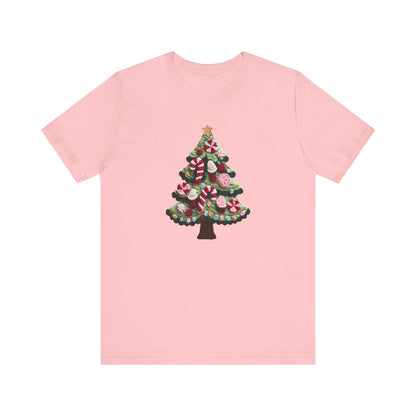 Cute Christmas Tree T-Shirt - Faux Yarn