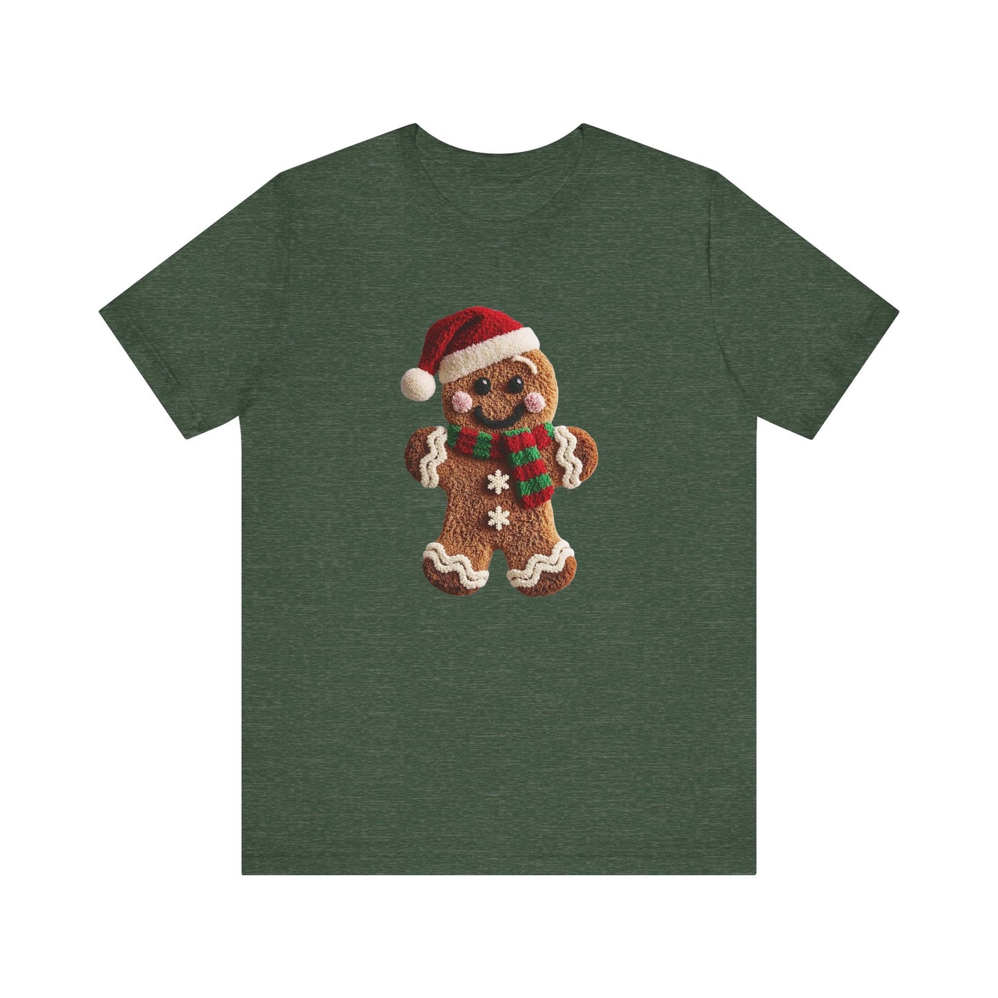 Ginger Bread Man Christmas T-Shirt - Faux Yarn