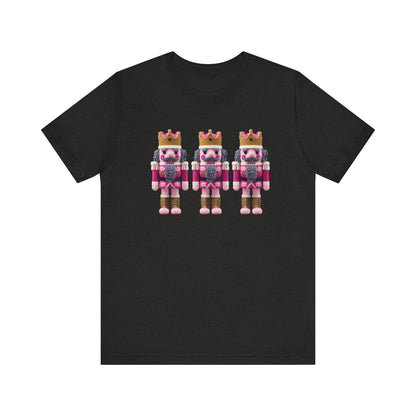 Pink Nutcrackers Christmas T-Shirt - Faux Yarn