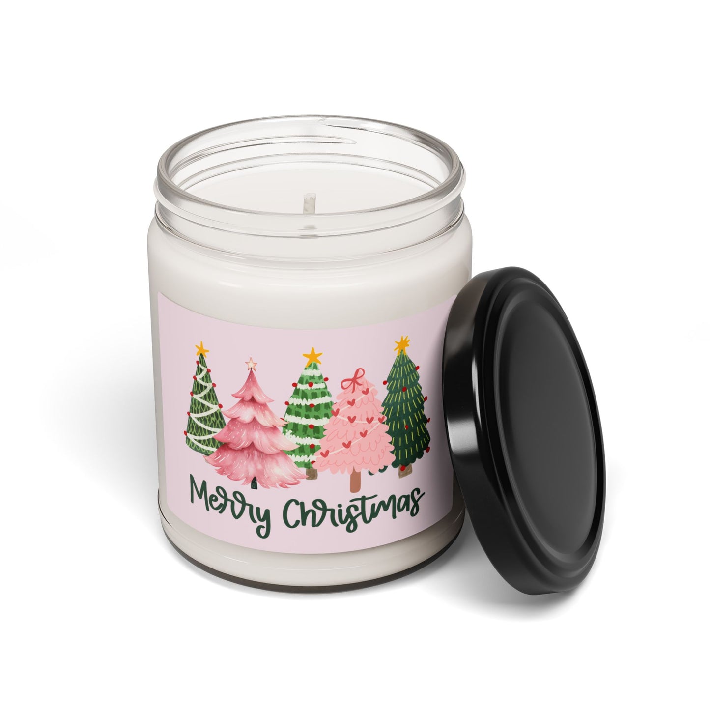 Pink Trees Merry Christmas 9oz Scented Soy Candle