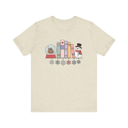 Cozy Book Shelf Christmas T-Shirt