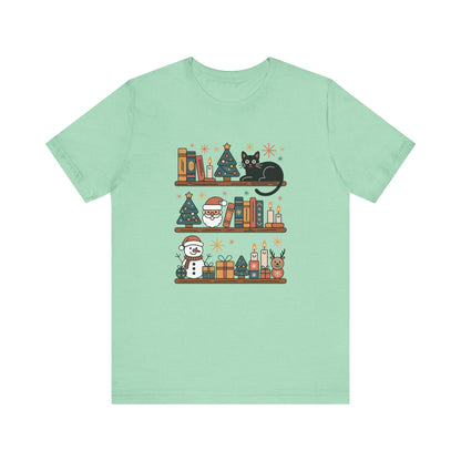 Bookish Christmas Shelf T-Shirt