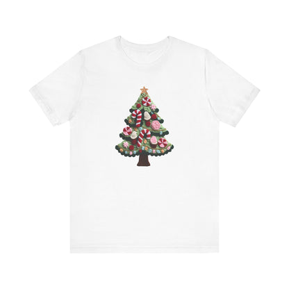 Cute Christmas Tree T-Shirt - Faux Yarn