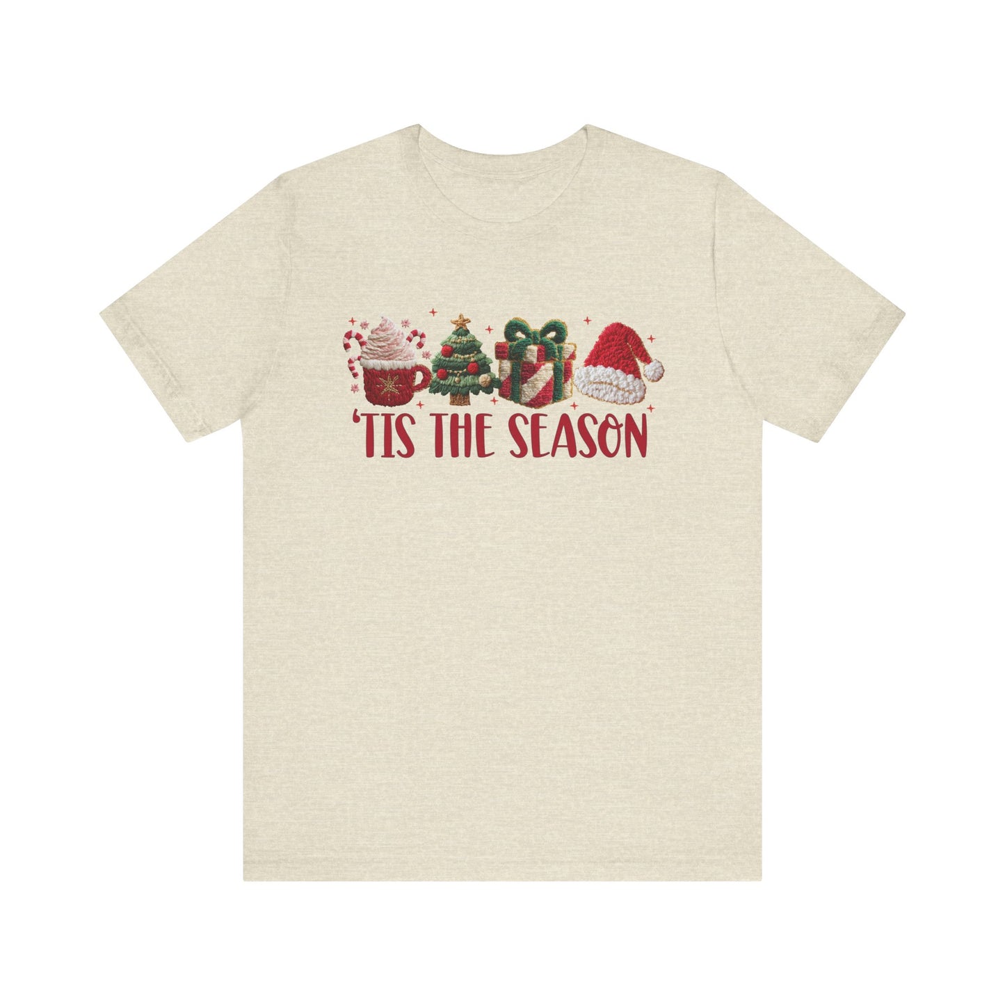Tis the Season Icons Christmas T-Shirt - Faux Yarn