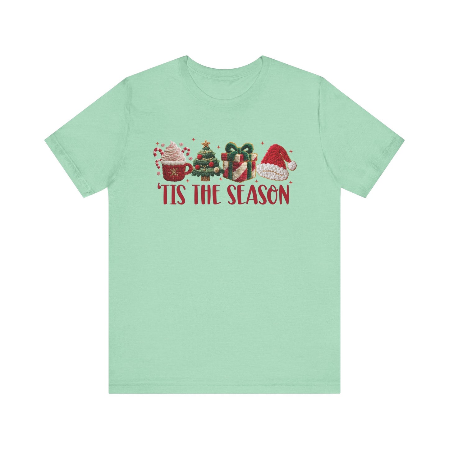 Tis the Season Icons Christmas T-Shirt - Faux Yarn
