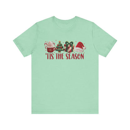 Tis the Season Icons Christmas T-Shirt - Faux Yarn