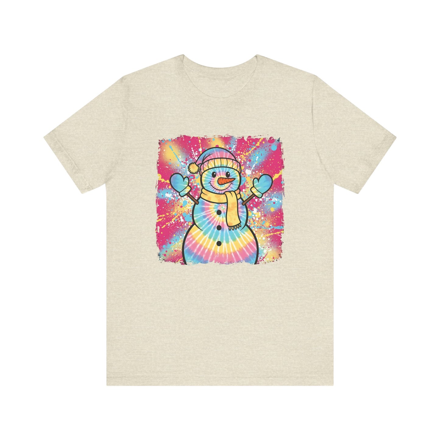 Tie Dye Snowman Christmas T-Shirt