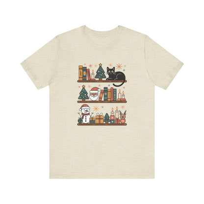 Bookish Christmas Shelf T-Shirt