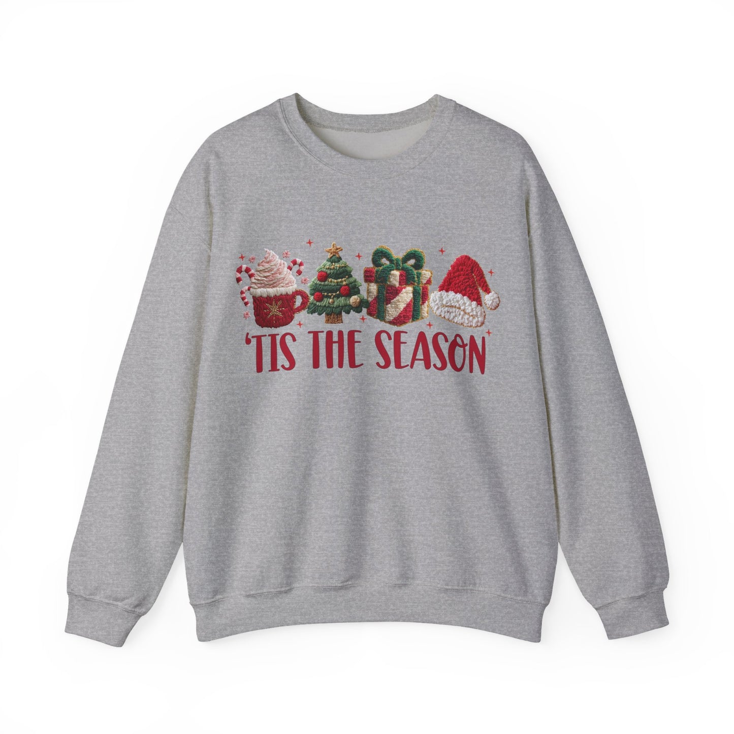 Tis the Season Icons Christmas Sweatshirt - Faux Yarn