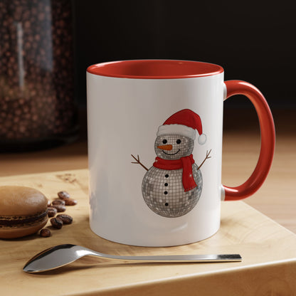 Disco Ball Snowman Christmas Coffee Mug - 11 oz. or 15 oz.