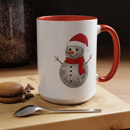 Disco Ball Snowman Christmas Coffee Mug - 11 oz. or 15 oz.