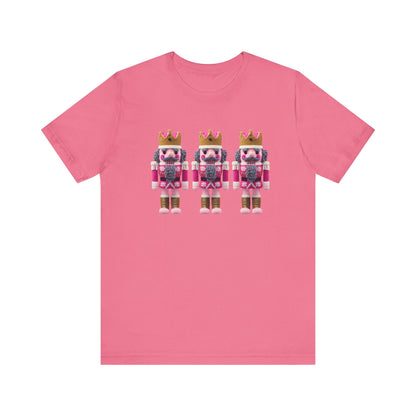 Pink Nutcrackers Christmas T-Shirt - Faux Yarn