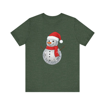 Disco Ball Snowman Christmas T-Shirt