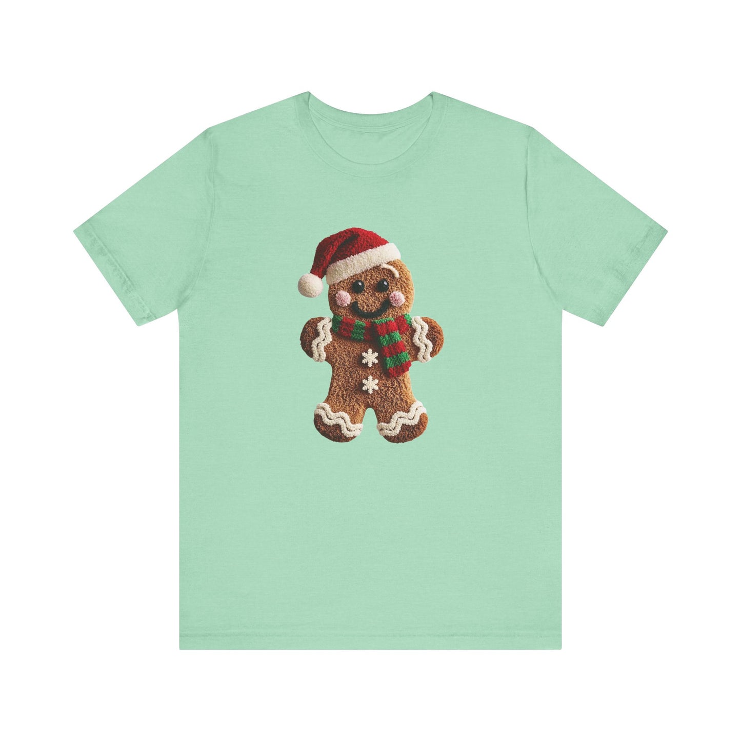 Ginger Bread Man Christmas T-Shirt - Faux Yarn