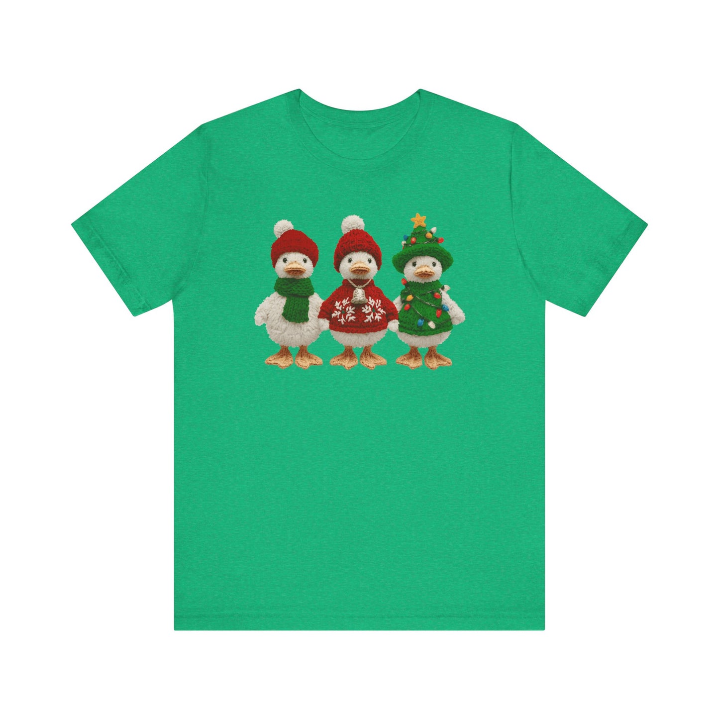 Cute Christmas Geese T-Shirt - Faux Yarn