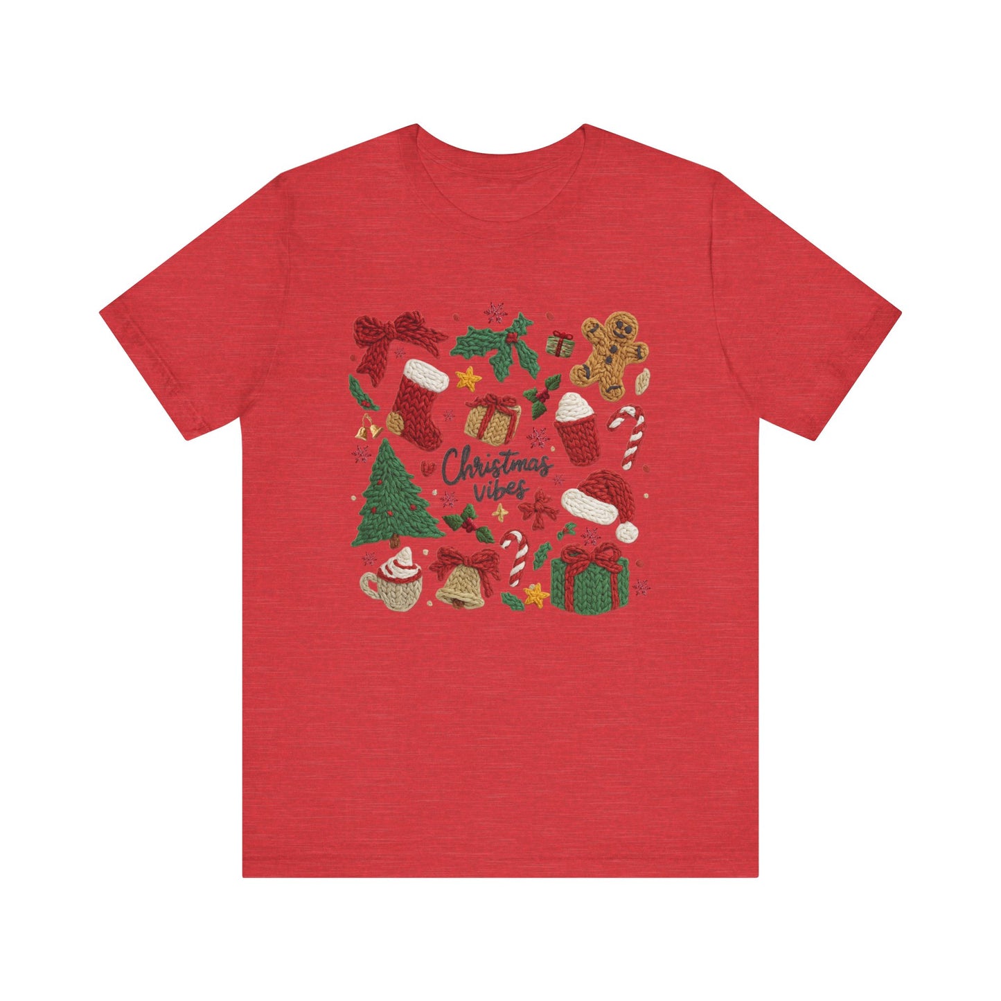 Christmas Vibes T-Shirt - Faux Yarn
