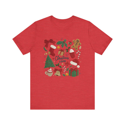 Christmas Vibes T-Shirt - Faux Yarn