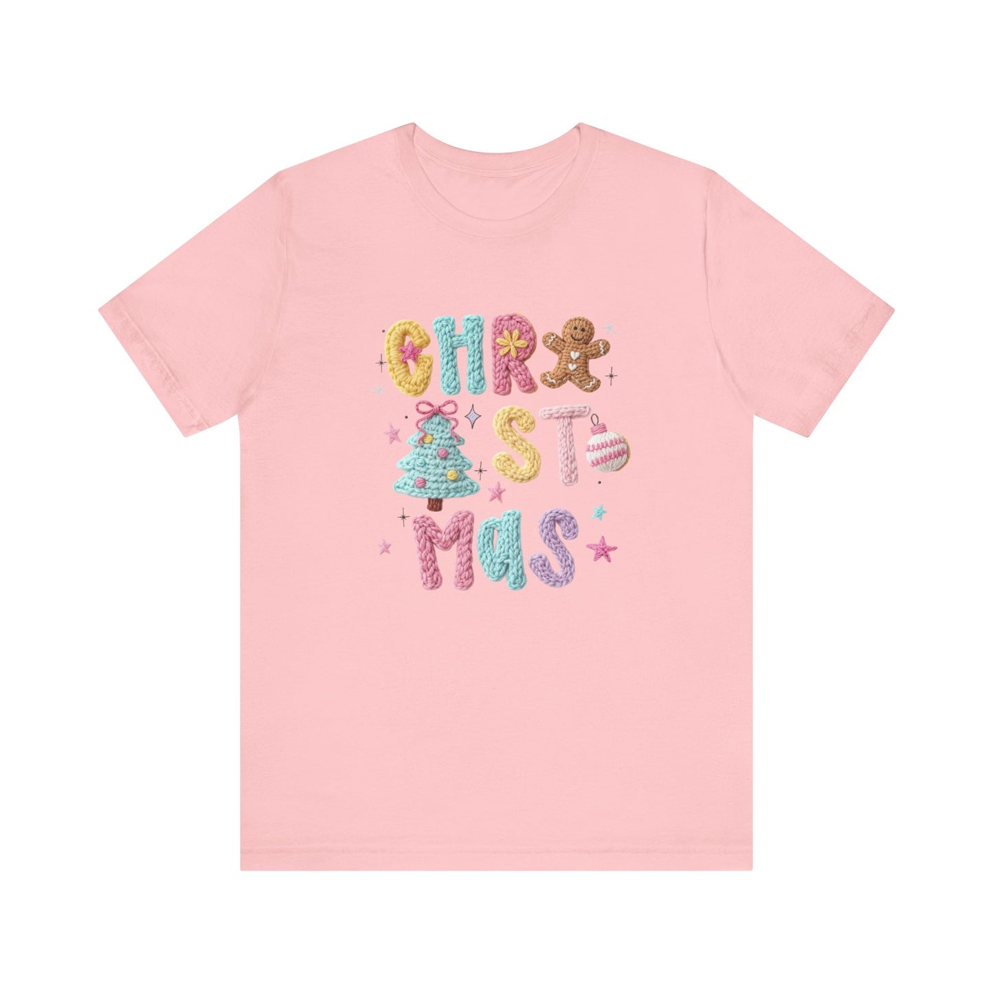 Pastel Christmas Cookie T-Shirt - Faux Yarn