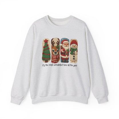 It's the Most Wonderful Time of the Year Christmas Sweatshirt - Faux Yarn