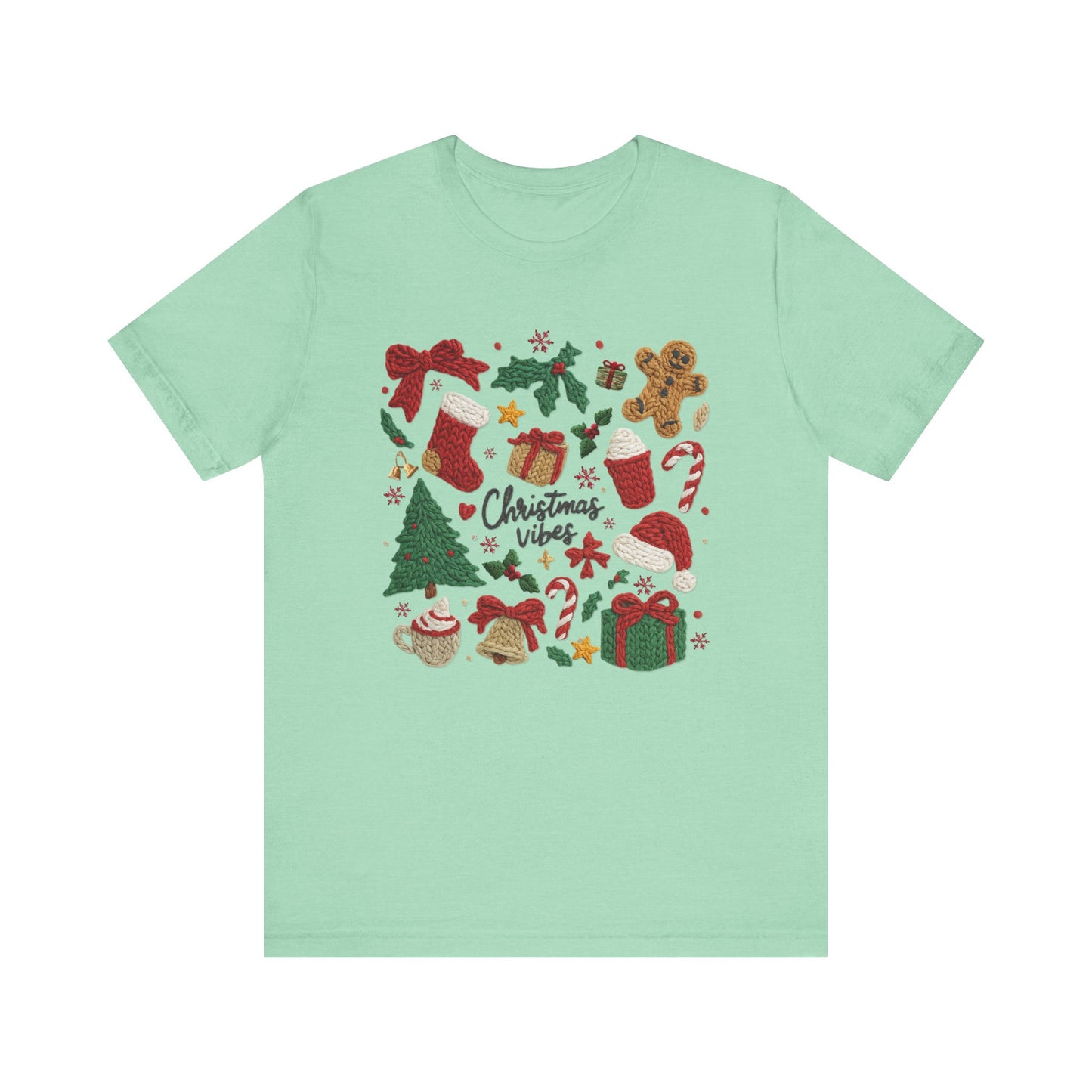 Christmas Vibes T-Shirt - Faux Yarn