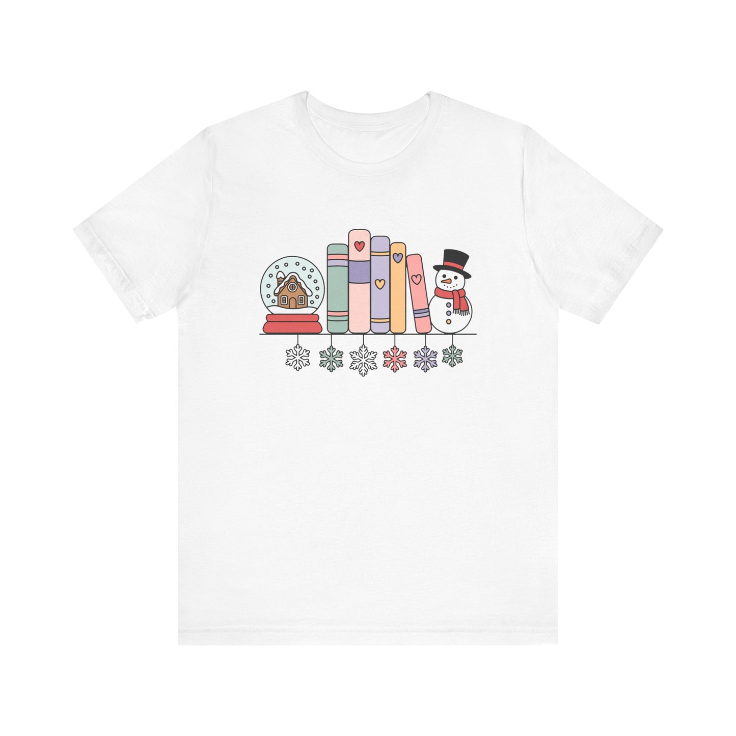 Cozy Book Shelf Christmas T-Shirt