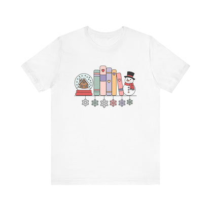 Cozy Book Shelf Christmas T-Shirt