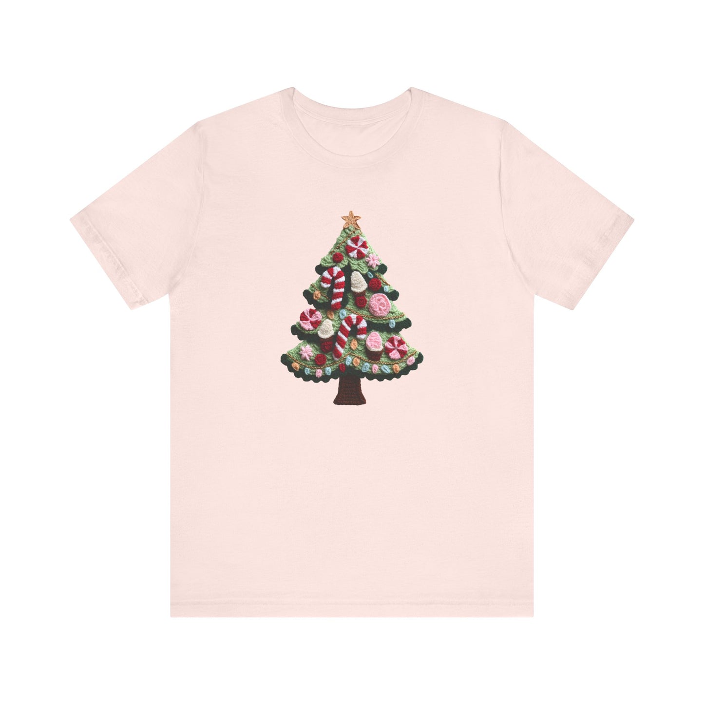Cute Christmas Tree T-Shirt - Faux Yarn