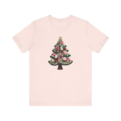Cute Christmas Tree T-Shirt - Faux Yarn