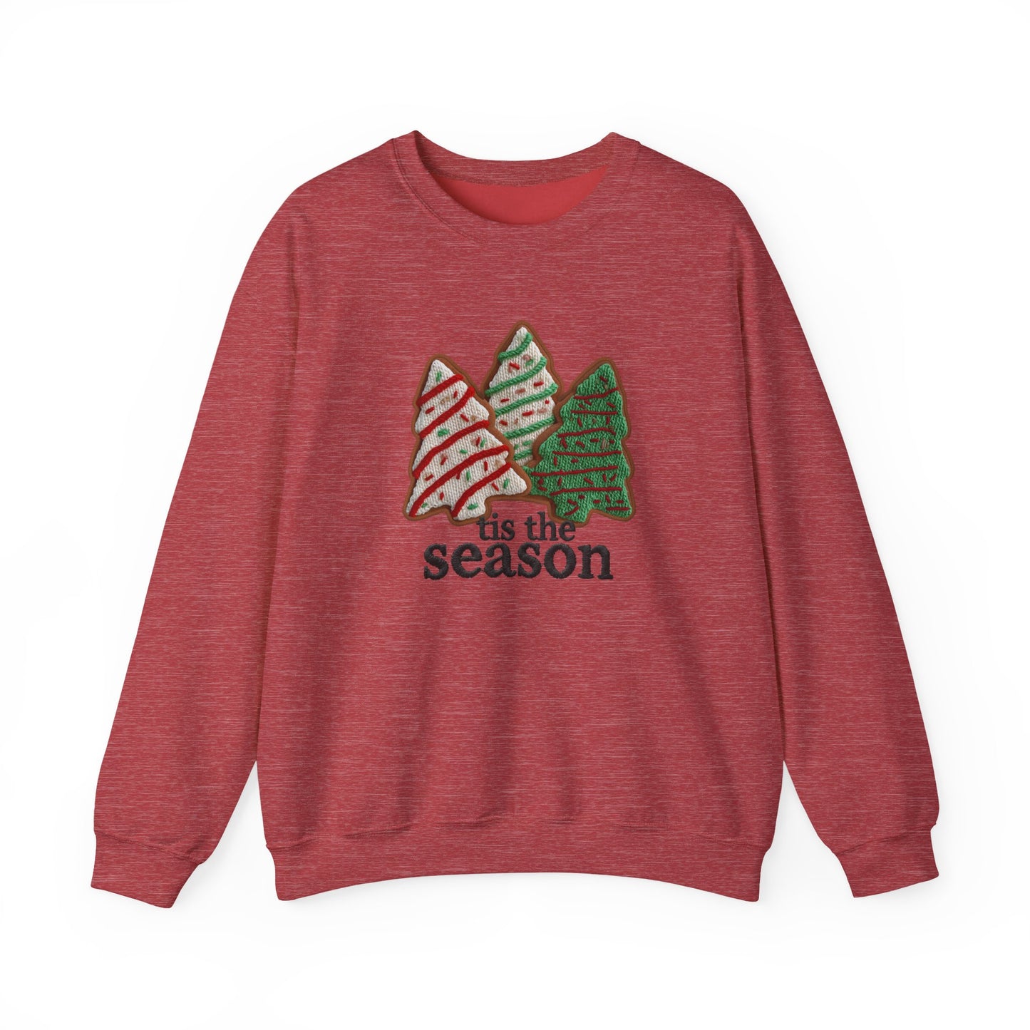 Tis the Season Christmas Tree Cookies Sweatshirt - Faux Yarn