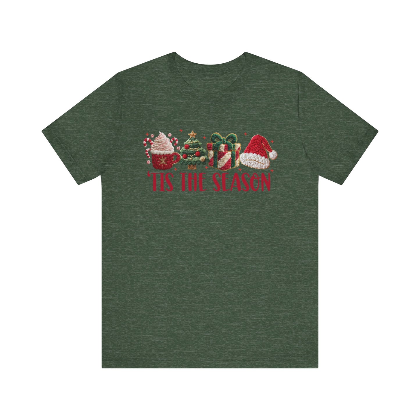 Tis the Season Icons Christmas T-Shirt - Faux Yarn