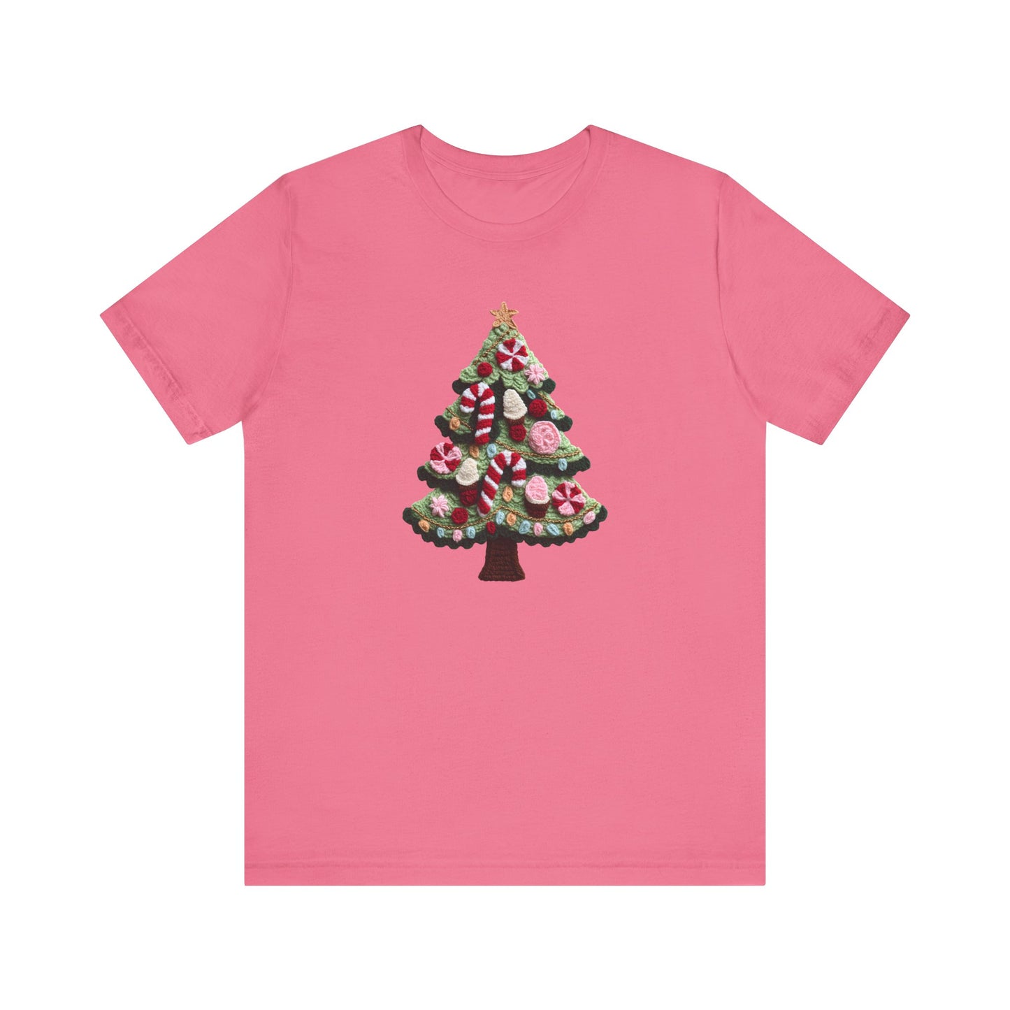 Cute Christmas Tree T-Shirt - Faux Yarn