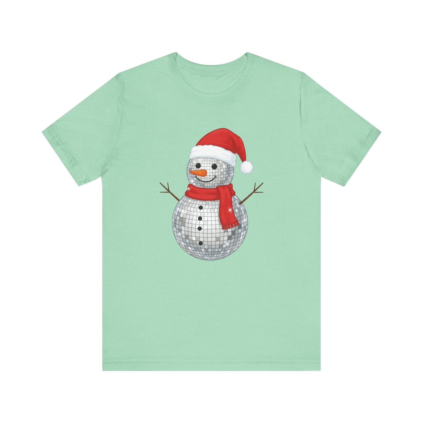 Disco Ball Snowman Christmas T-Shirt
