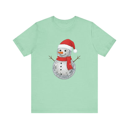 Disco Ball Snowman Christmas T-Shirt