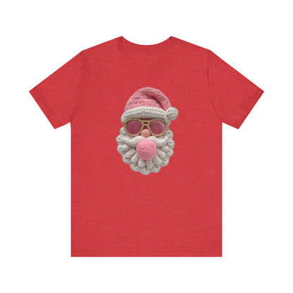 Santa Bubble Gum Christmas T-Shirt - Faux Yarn