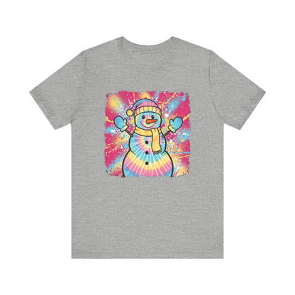 Tie Dye Snowman Christmas T-Shirt