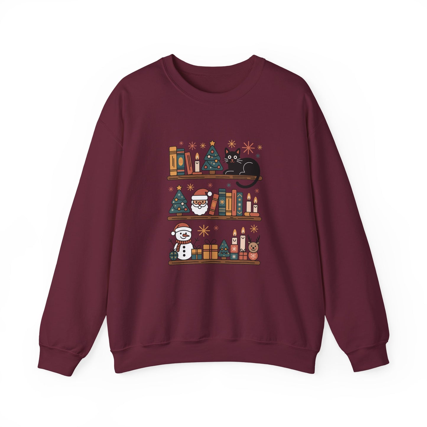 Bookish Christmas Shelf Sweatshirt