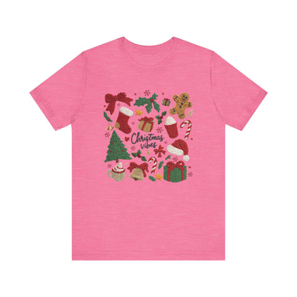Christmas Vibes T-Shirt - Faux Yarn