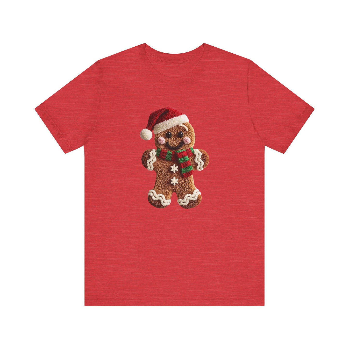 Ginger Bread Man Christmas T-Shirt - Faux Yarn