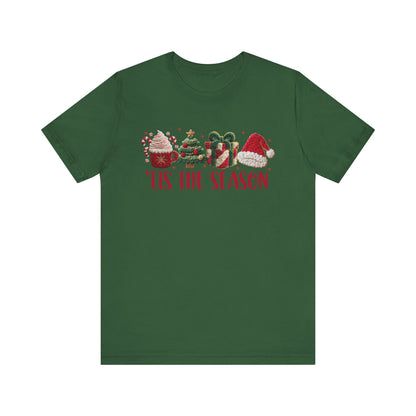 Tis the Season Icons Christmas T-Shirt - Faux Yarn