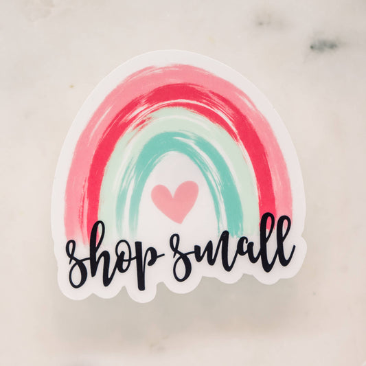 Shop Small Clear, Vinyl Sticker, 3x3 in