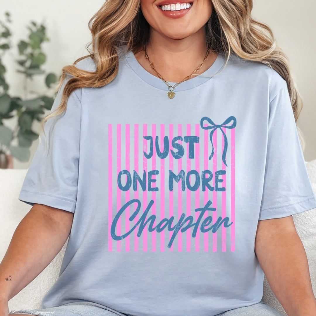 Just One More Chaper Pink Stripes T-Shirt Just So Happy