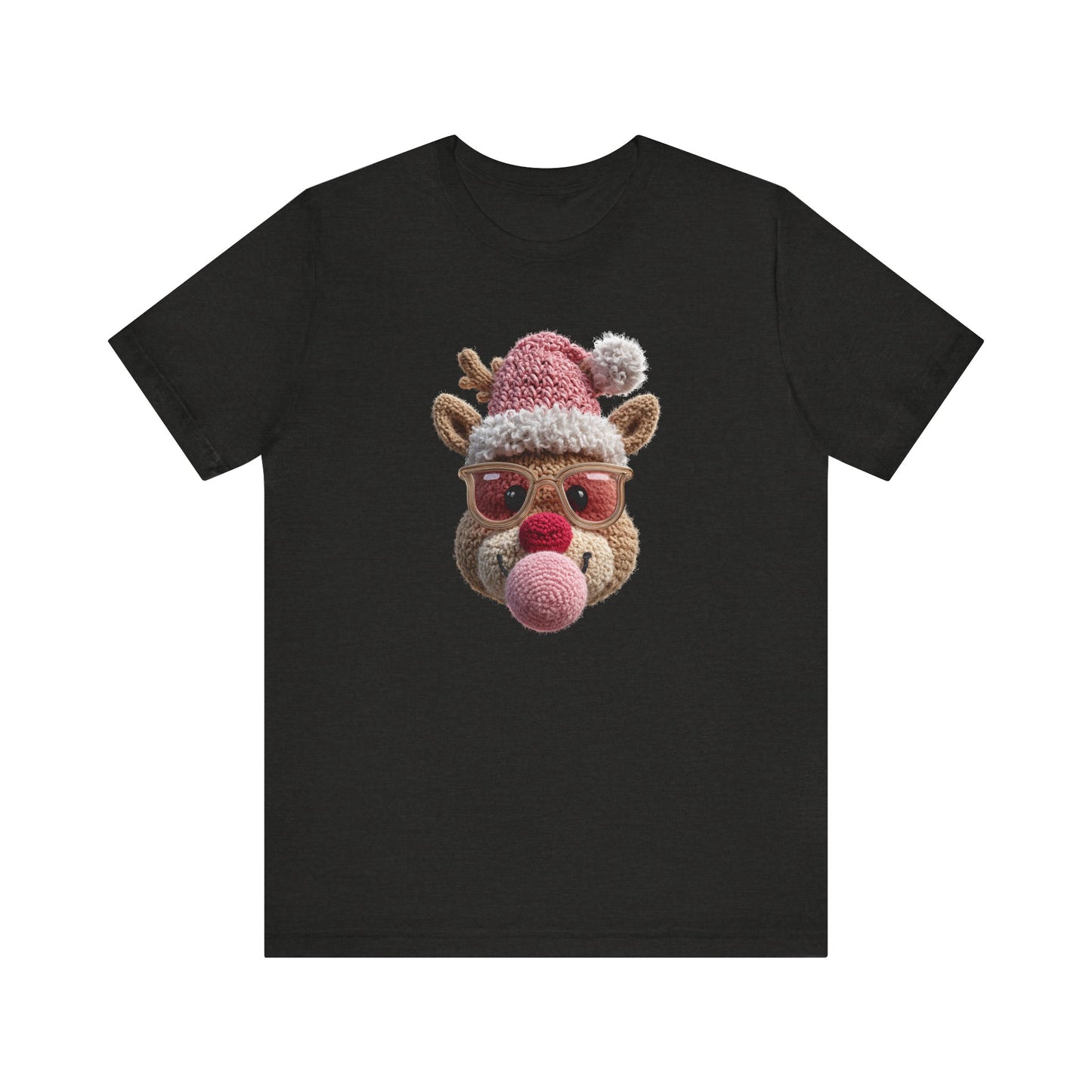 Reindeer Bubble Gum Christmas T-Shirt - Faux Yarn