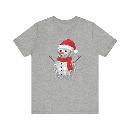 Disco Ball Snowman Christmas T-Shirt