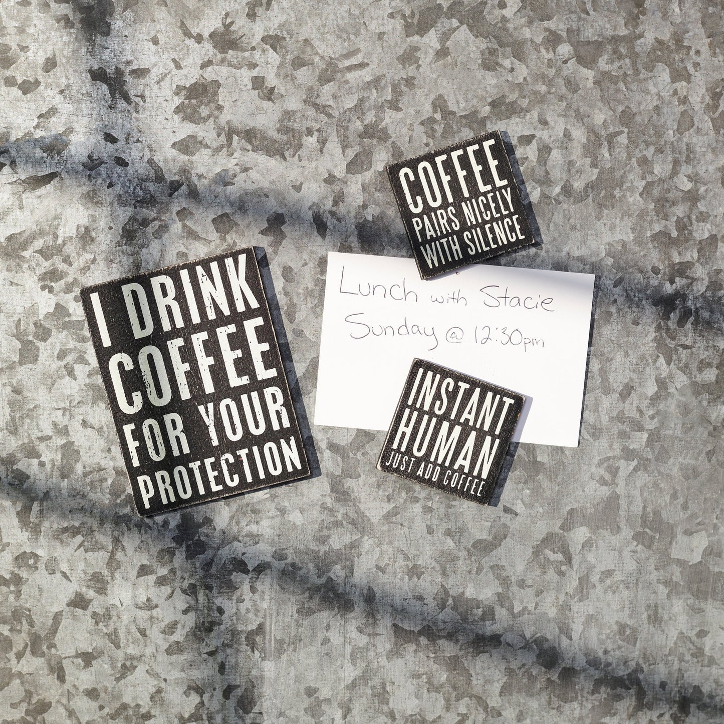 I Drink Coffee for Your Protection Magnet Set Primitives by Kathy