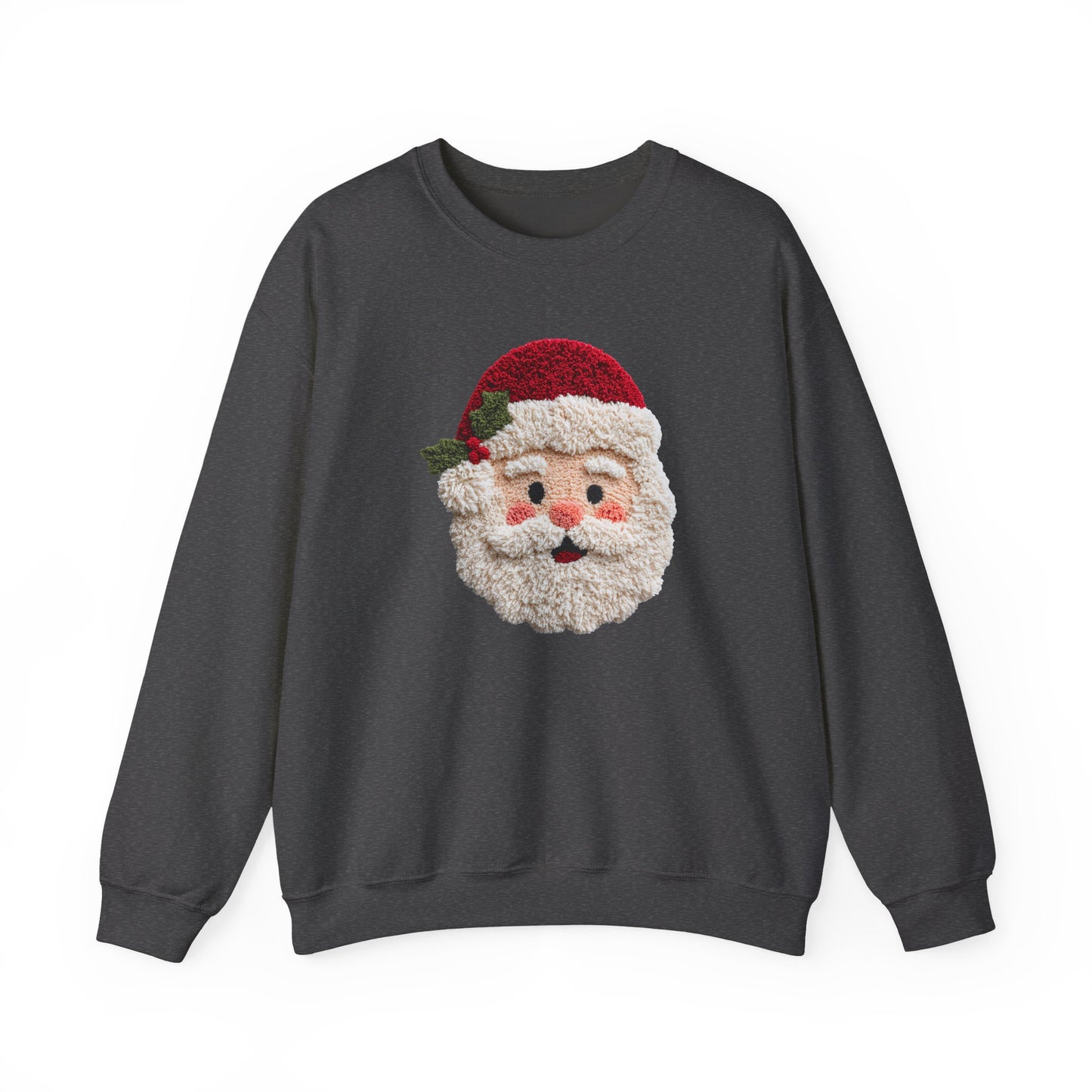 Santa Claus Christmas Sweatshirt - Faux Yarn