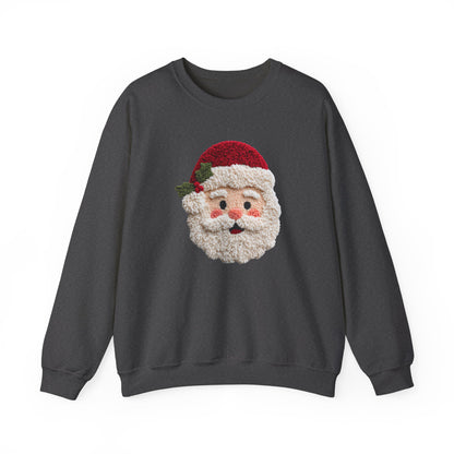 Santa Claus Christmas Sweatshirt - Faux Yarn