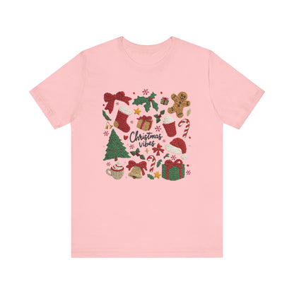 Christmas Vibes T-Shirt - Faux Yarn