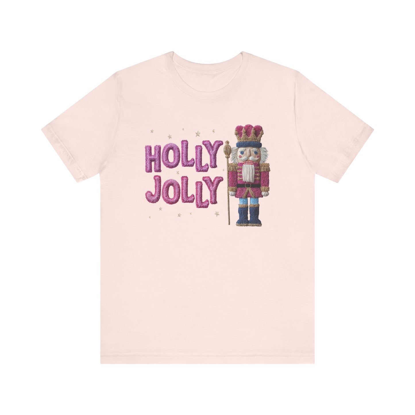 Holly Jolly Nutcracker Christmas T-Shirt - Faux Yarn