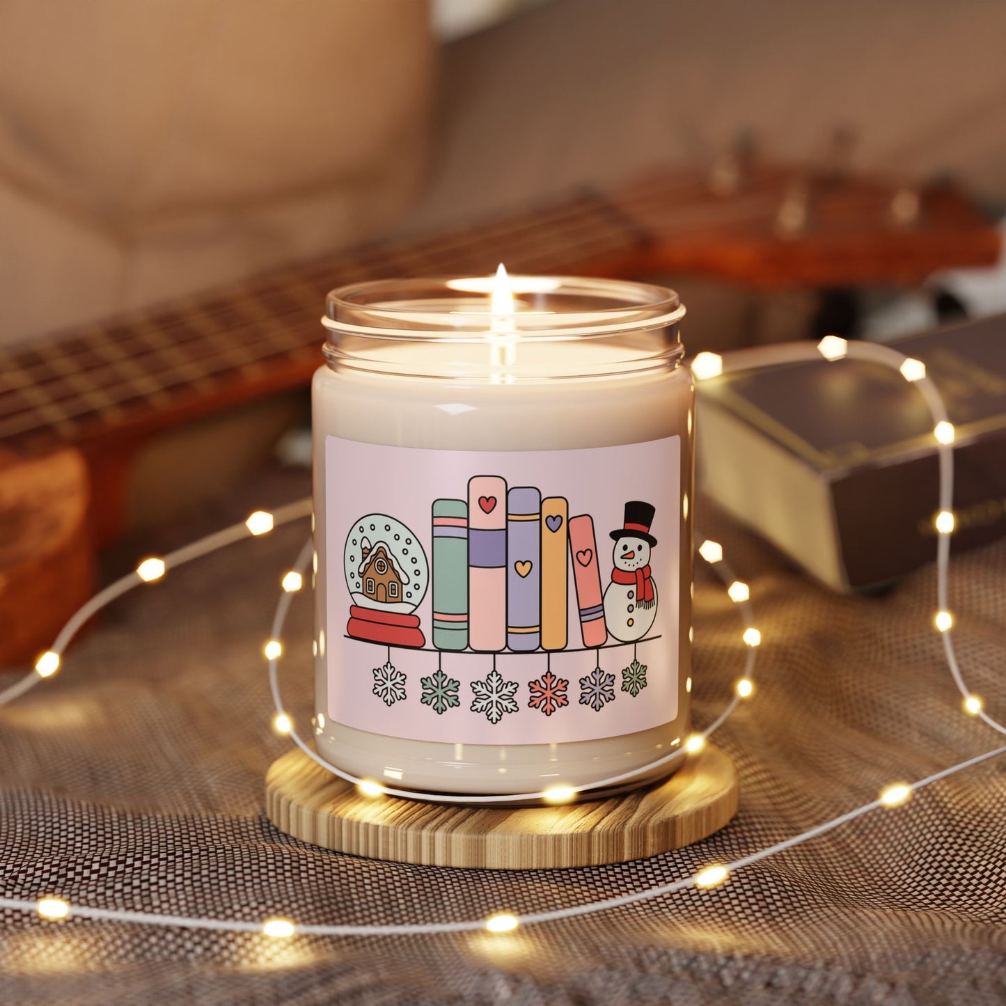 Cozy Book Shelf Christmas 9oz Scented Soy Candle